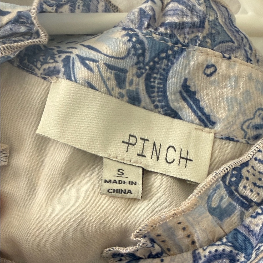 Pinch Blue and Cream Long Sleeve Dress - Picture 3 of 3
